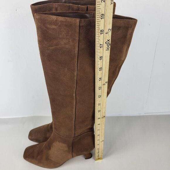 Sam Edelman Leigh Knee High heeled Kitten Heel Boot Brown Size 7.5M - Picture 3 of 14